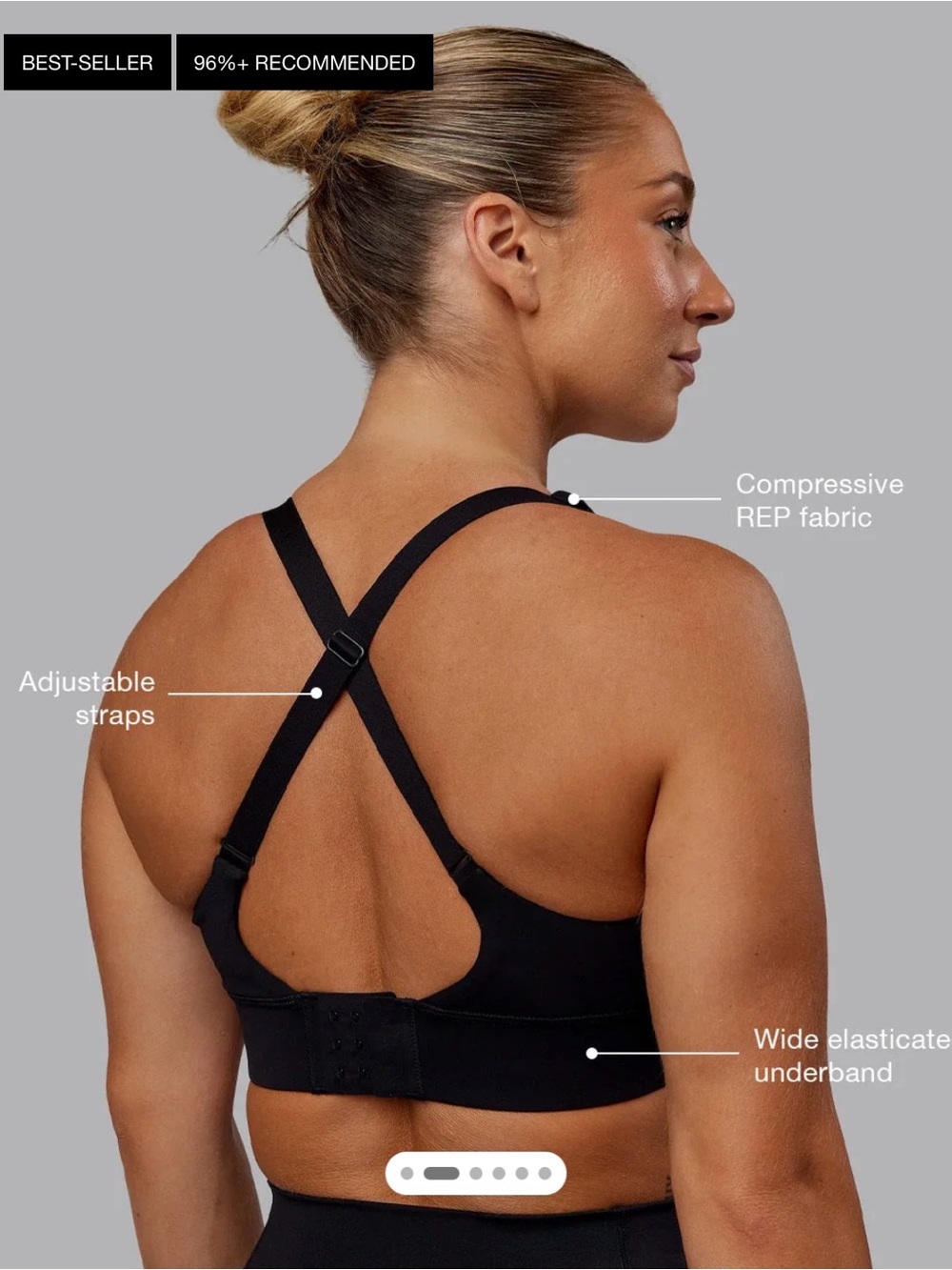 Accelerate Sports Bra in Black - Picture 2 of 7